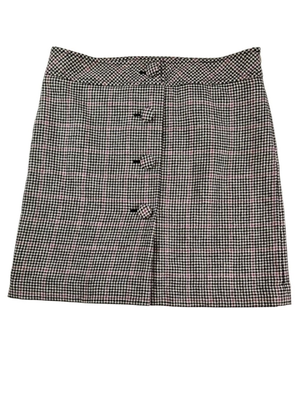 Ann Taylor Loft Wool Houndstooth Side-Zip Skirt, Size 6